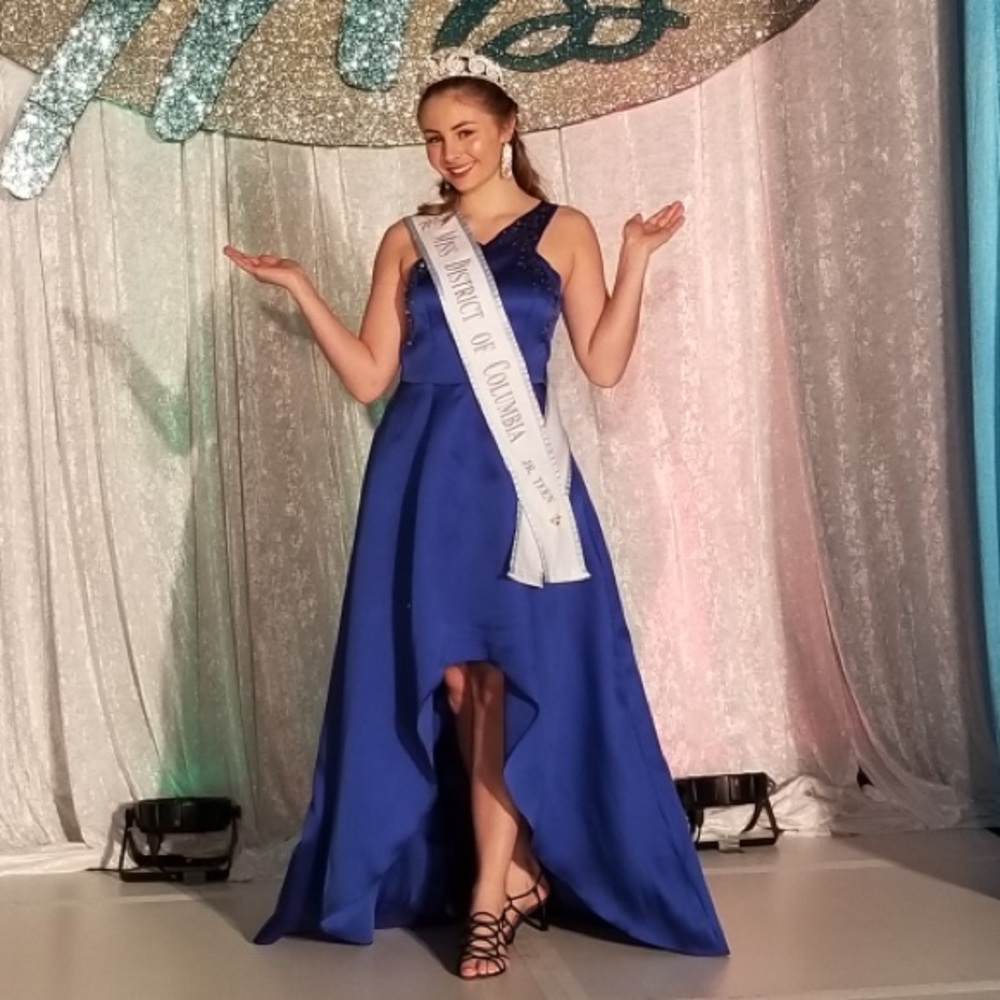 Blue high low dress